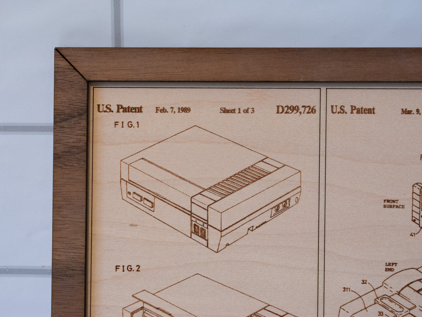 Medium wood engraved Nintendo patents