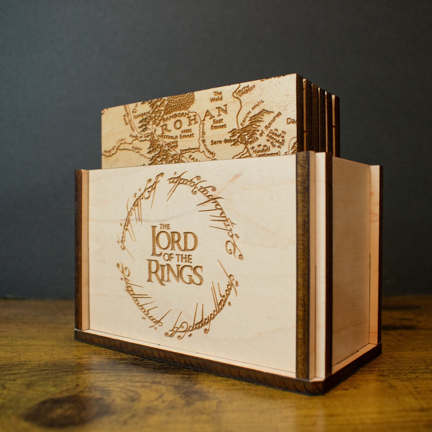 Lord of the Rings Coasters, LOTR Map Coasters, Lord of the Rings Gift Idea, Wood Map, LOTR Home Decor