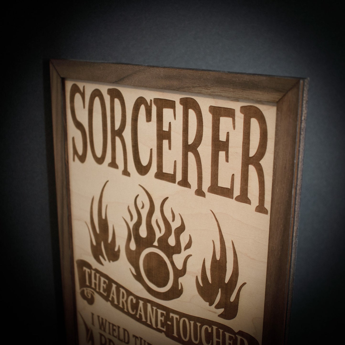 D&D Class Wood Engraved Display, 13 Choices (12 Classes + DM), DnD / Pathfinder / Tabletop RPG Gaming Posters