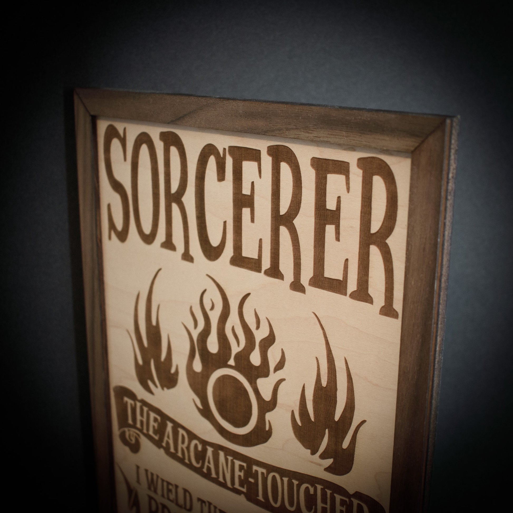 D&D Class Wood Engraved Display, 13 Choices (12 Classes + DM), DnD / Pathfinder / Tabletop RPG Gaming Posters