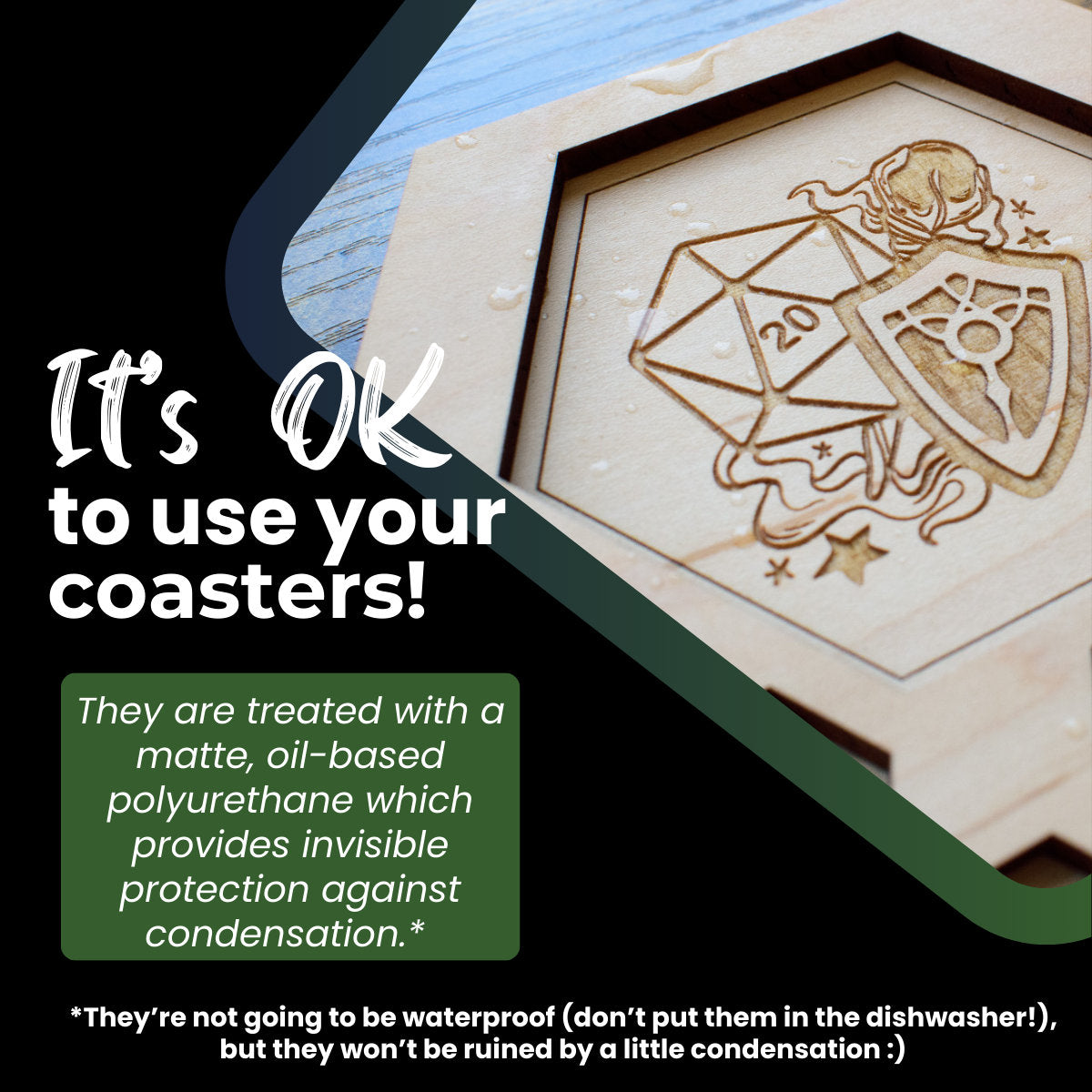 Set of 15 D&D Dice Tray Coasters, 14 Classes + DM
