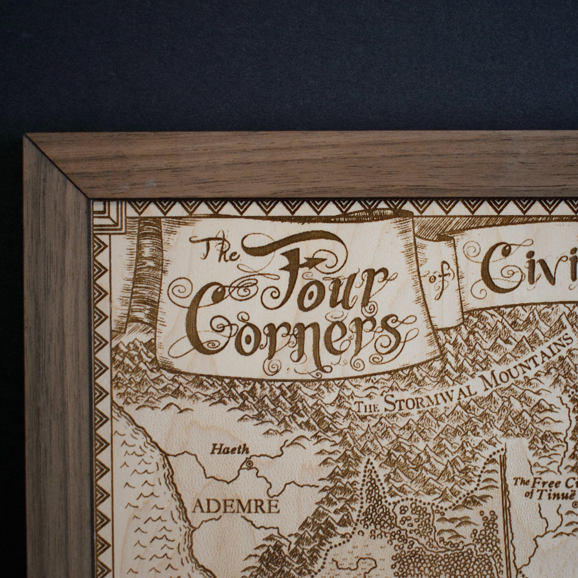 Name of the Wind Map, Kingkiller Chronicle Wood Map