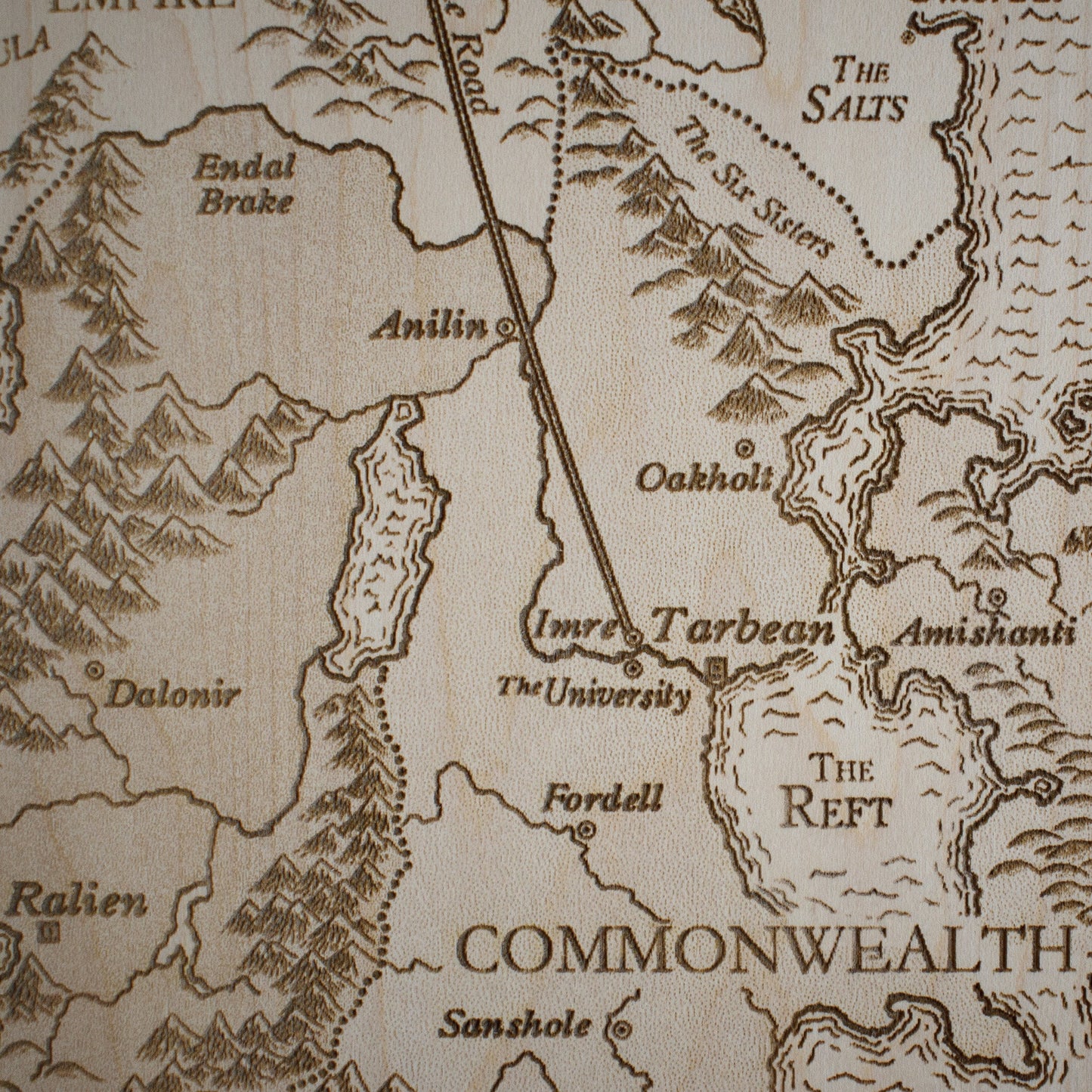 Name of the Wind Map, Kingkiller Chronicle Wood Map