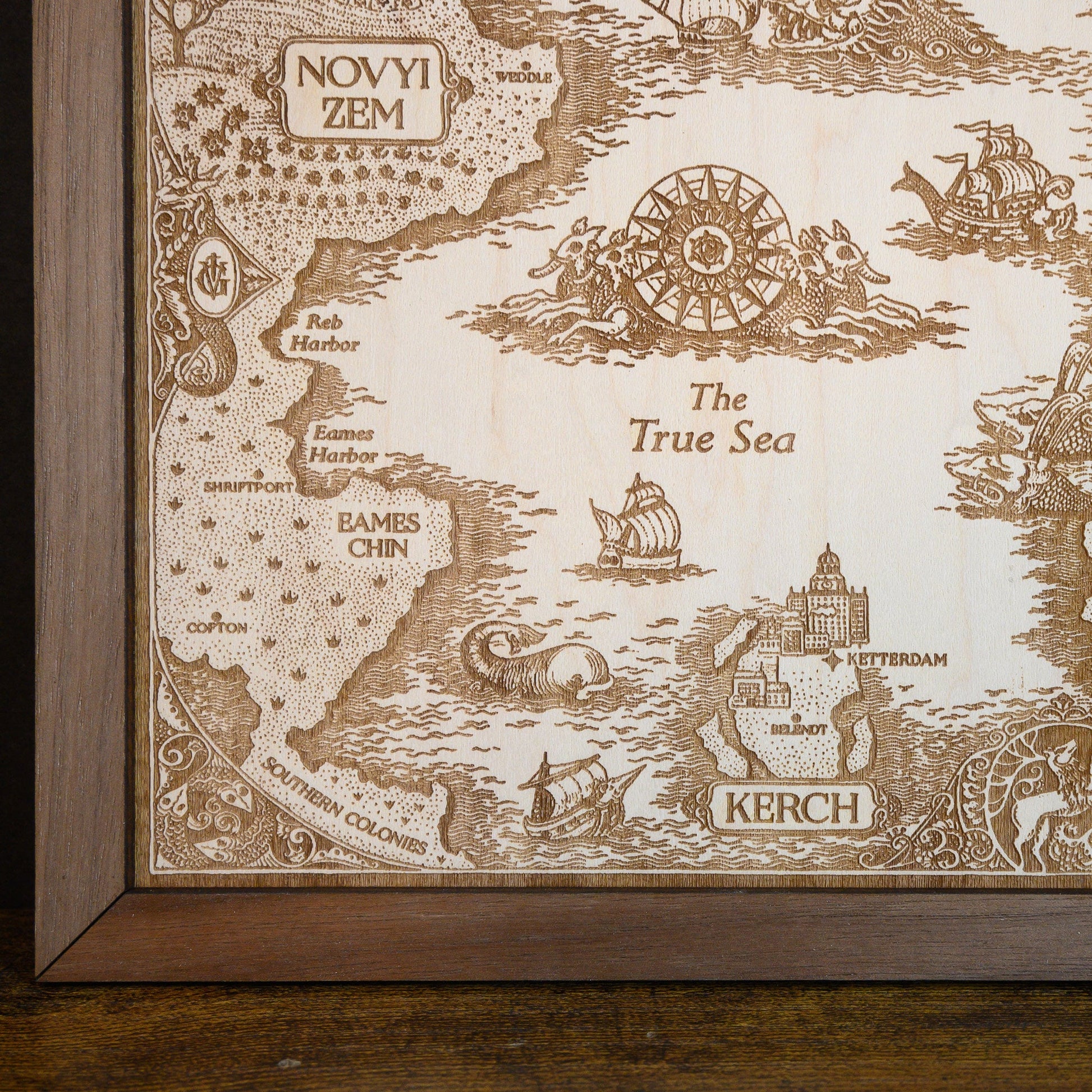 Grishaverse Map, Wood Engraved Map from Shadow and Bone
