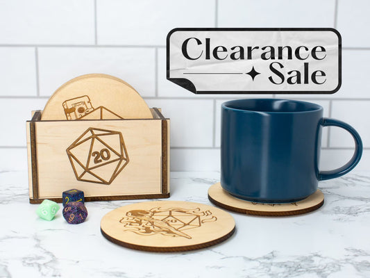 D&D Coasters, Set of 8, DnD Gift for Dungeon Master or Player, Dungeons and Dragons, DM Gifts, DnD Gifts, RPG Game Accessories, D20 Dice