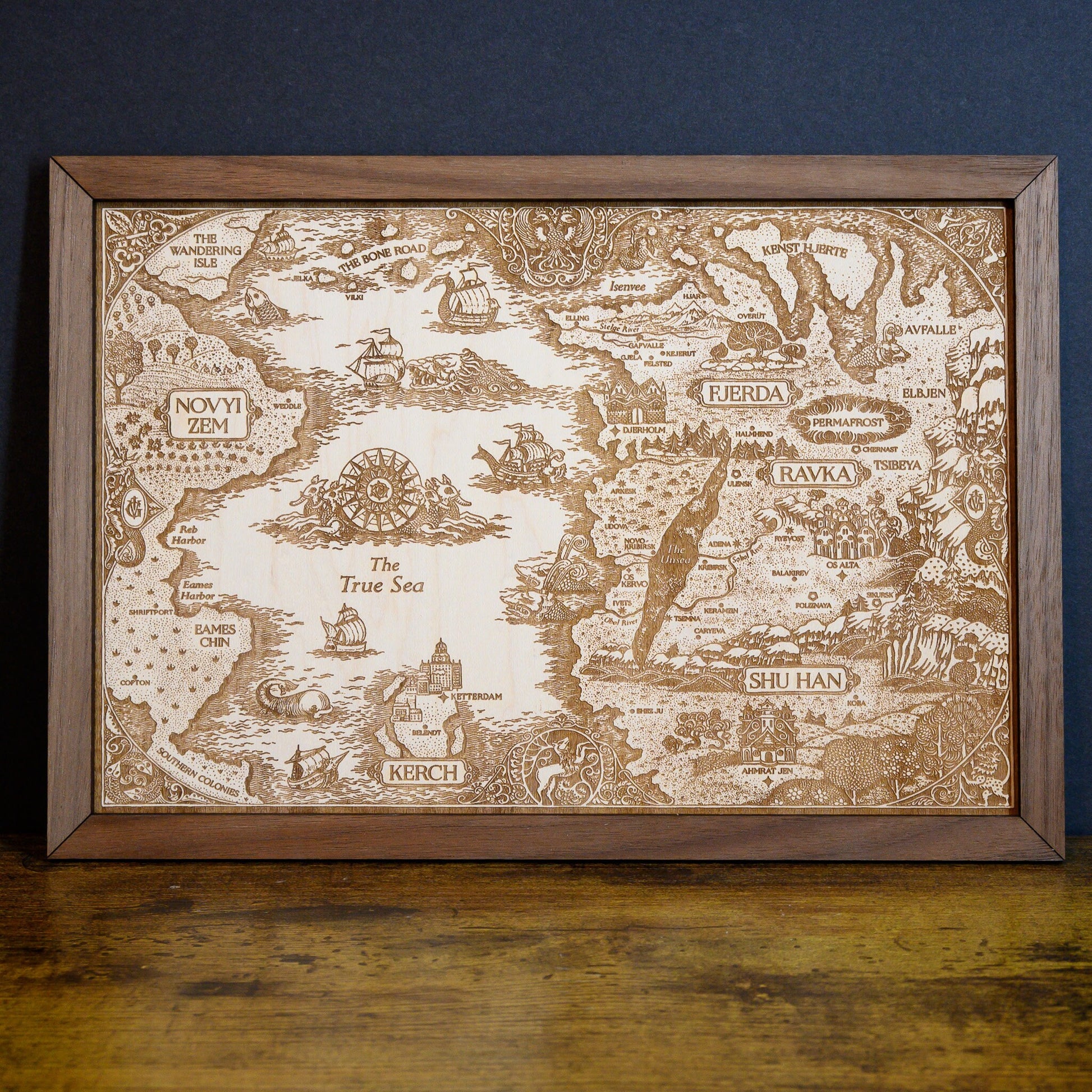 Grishaverse Map, Wood Engraved Map from Shadow and Bone