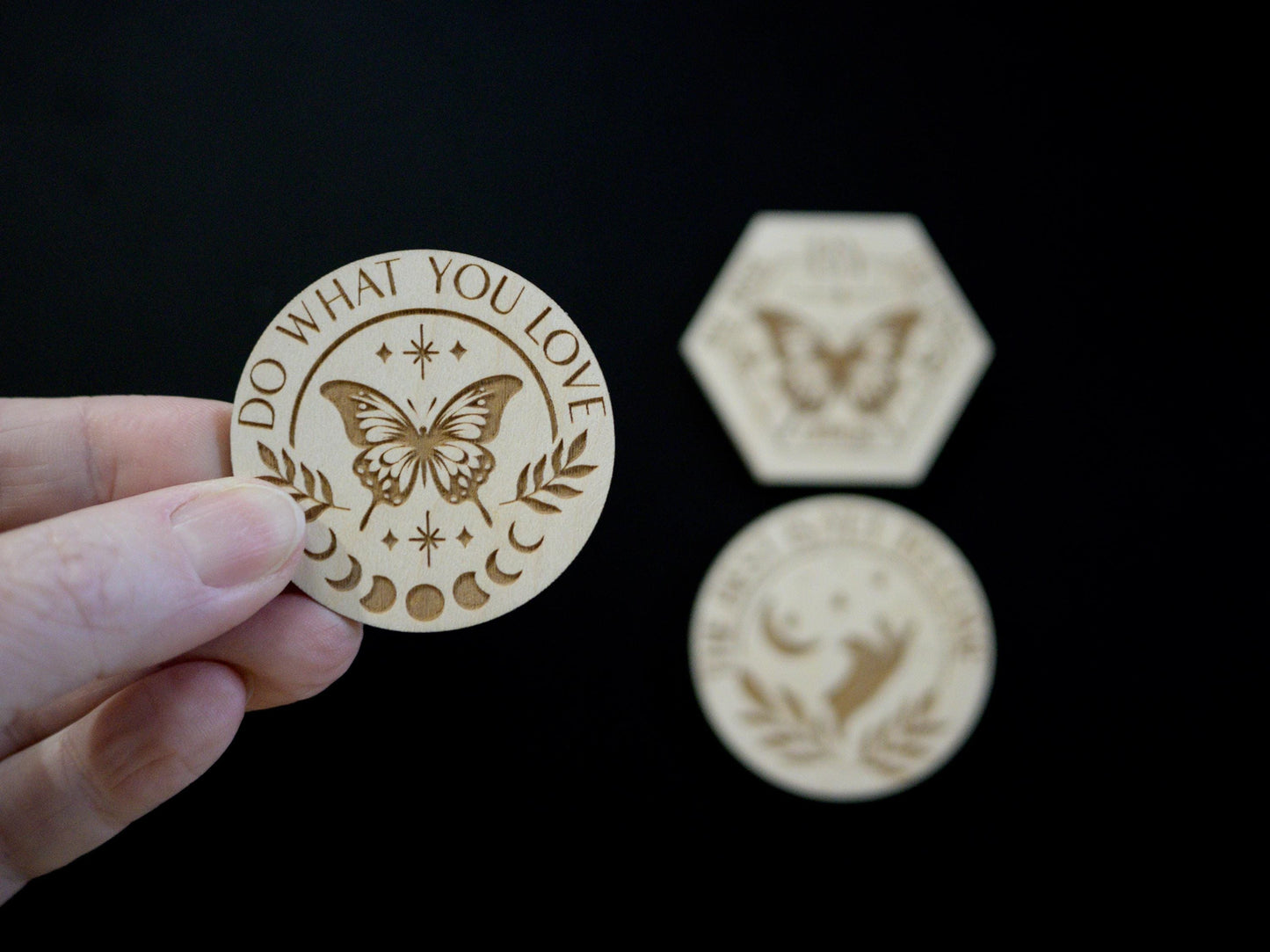 Affirmation Wood Magnets - Set of 3 - Inspirational and Motivational Quote Gift, Positive Vibes Boho Fridge Decor