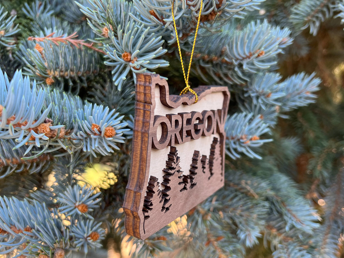 Oregon Ornament, Oregon Gifts, Wood Oregon State Christmas Ornament