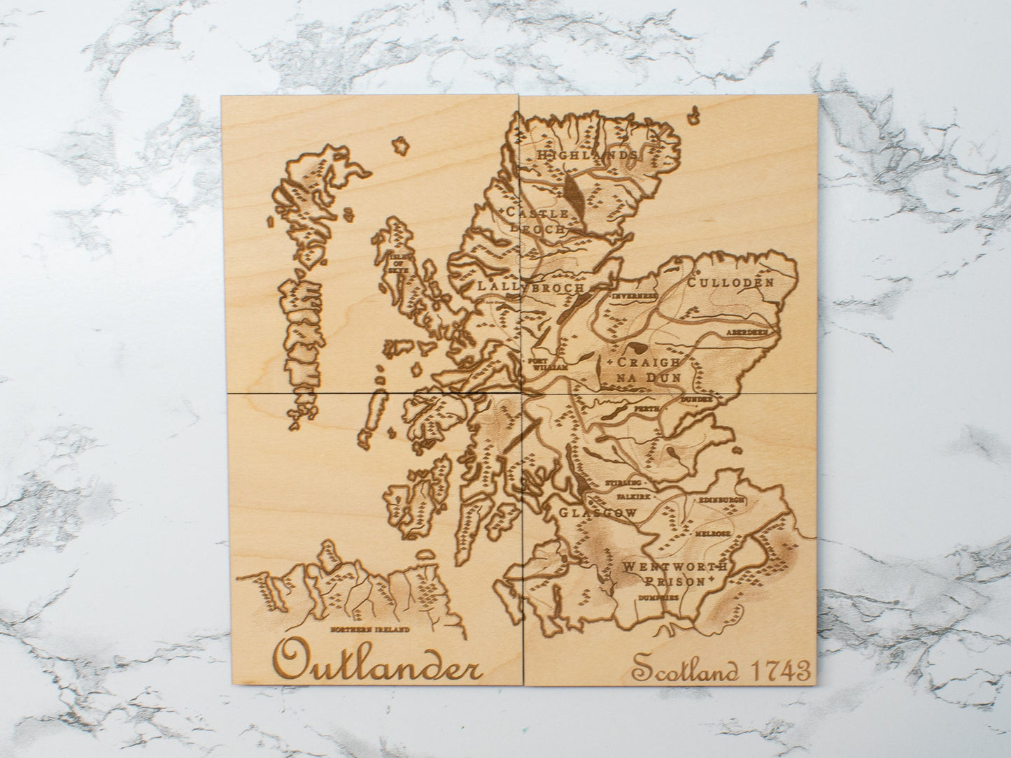 Outlander Coasters, Outlander Gift Idea, Outlander Map Coasters, Scotland Map