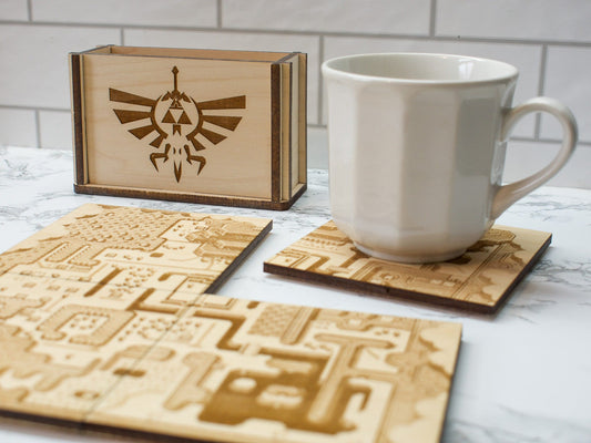 Legend of Zelda Link to the Past Map Coasters, Zelda Decor, Legend of Zelda Game Coasters