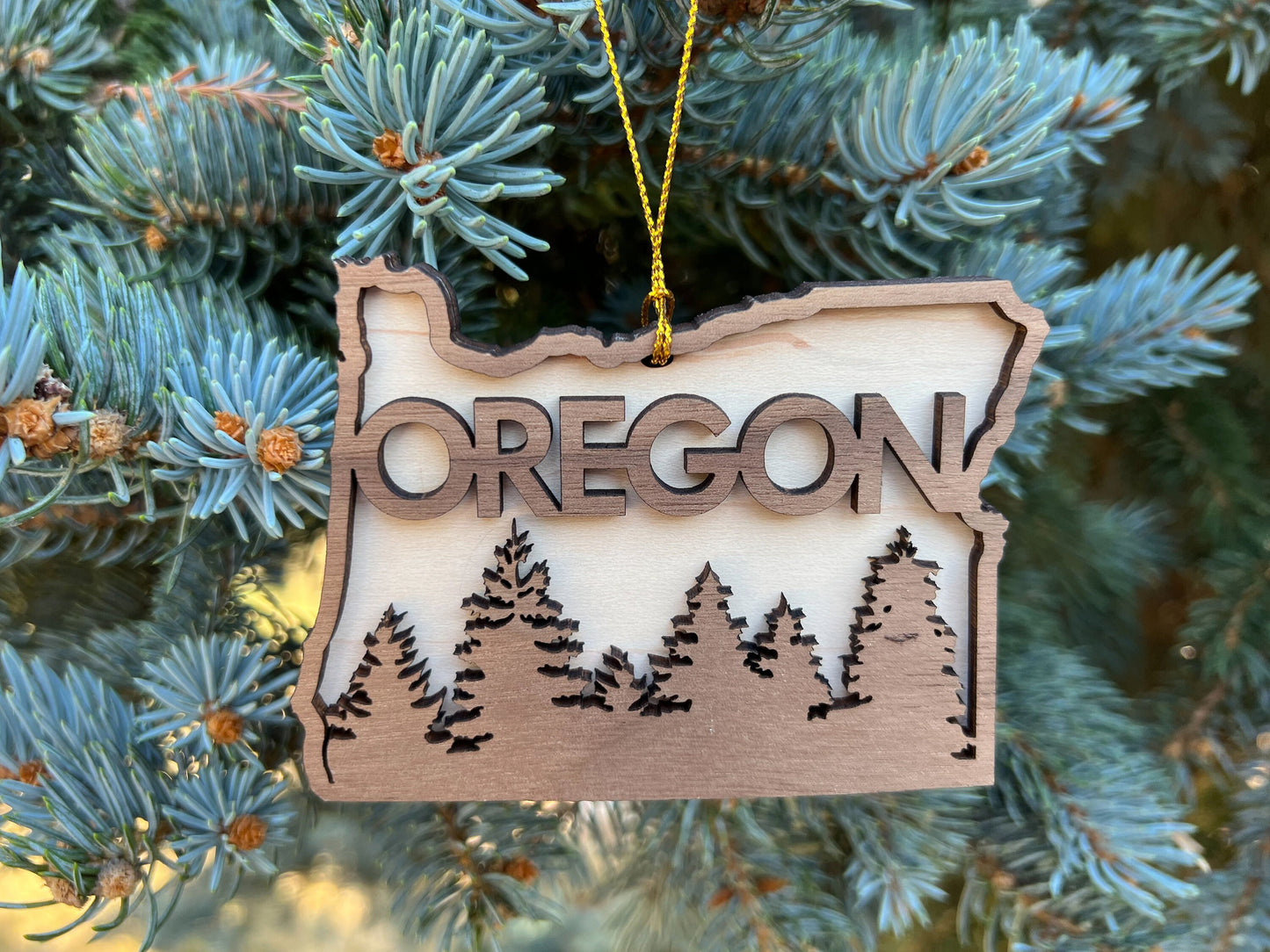 Oregon Ornament, Oregon Gifts, Wood Oregon State Christmas Ornament