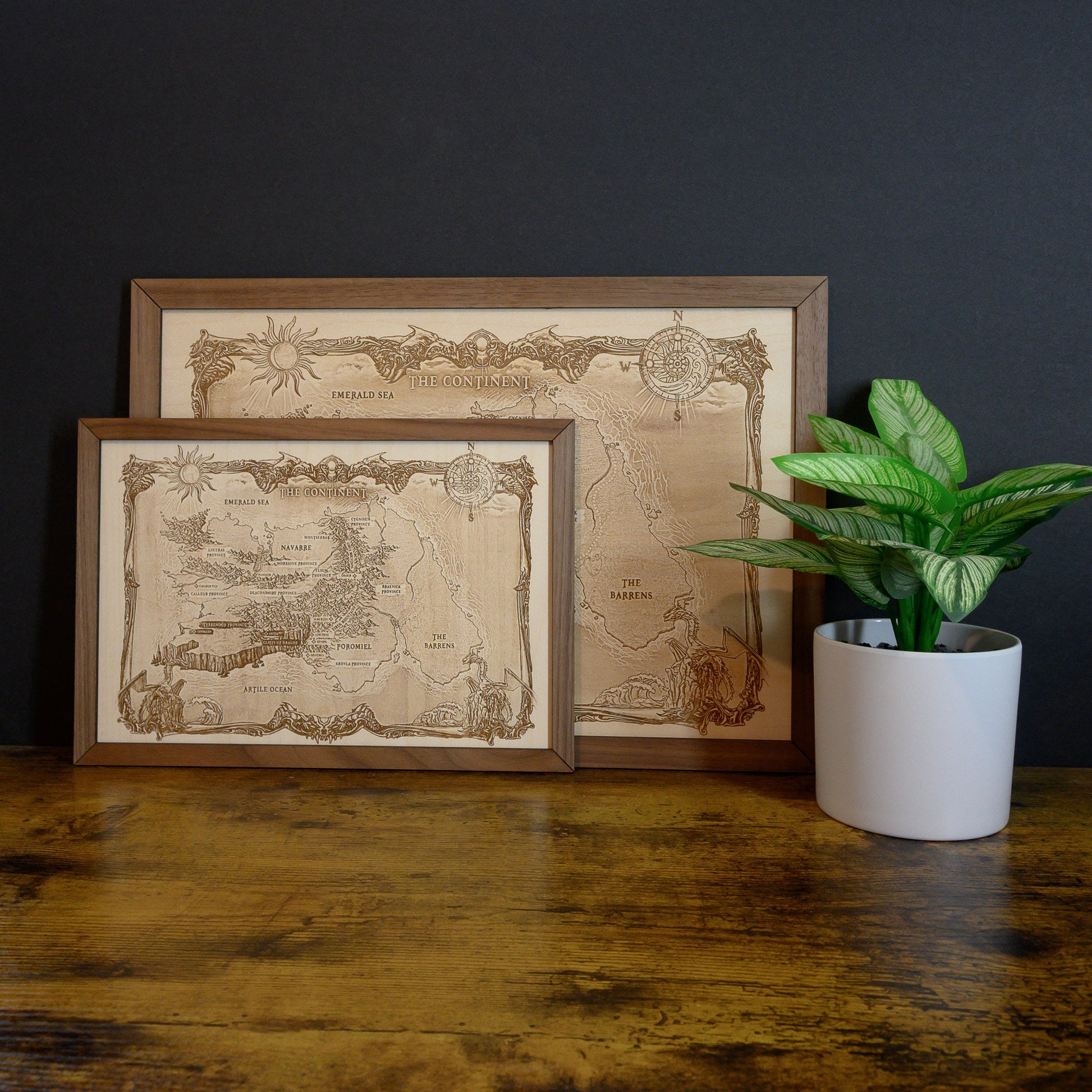 Fourth Wing/Iron Flame Map, Wood Engraved Map